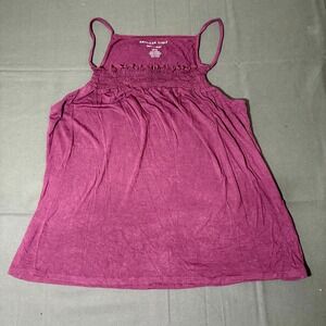 American Eagle Outfitters Soft & Sexy Tank Top Women Small Purple Smocked Ruffle